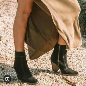 Spell Black Ankle Booties with Block Heel